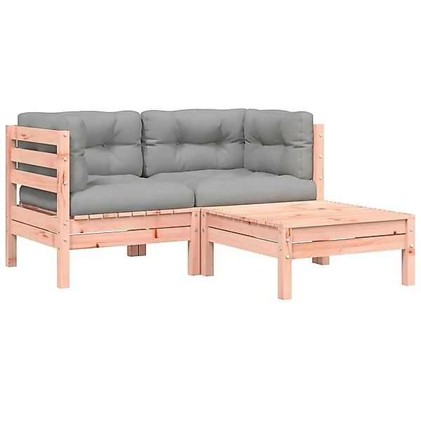 vidaXL Gartensofa mit Kissen und Hocker 2-Sitzer 838179 günstig online kaufen