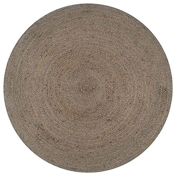 vidaXL Teppich Handgefertigt Jute Rund 120 cm Grau 133663 günstig online kaufen