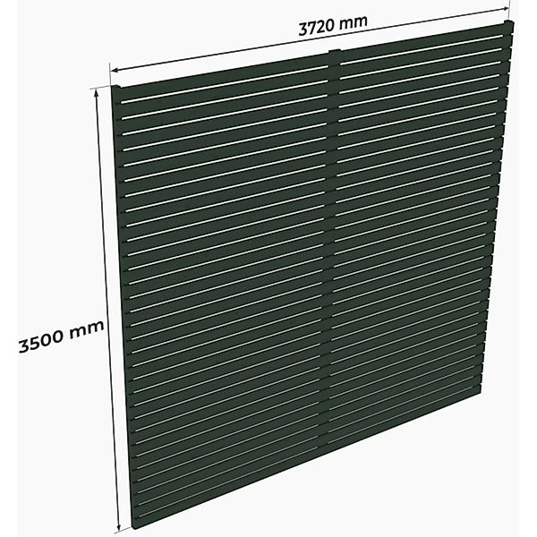 Holzbrüder Carport-Rückwand Ralf Fichte 350 cm x 372 cm Chromoxidgrün günstig online kaufen