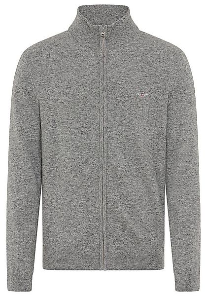 Gant Strickjacke EXTRAFINE LAMBSWOOL ZIP CARDIGAN mit Logostickerei günstig online kaufen