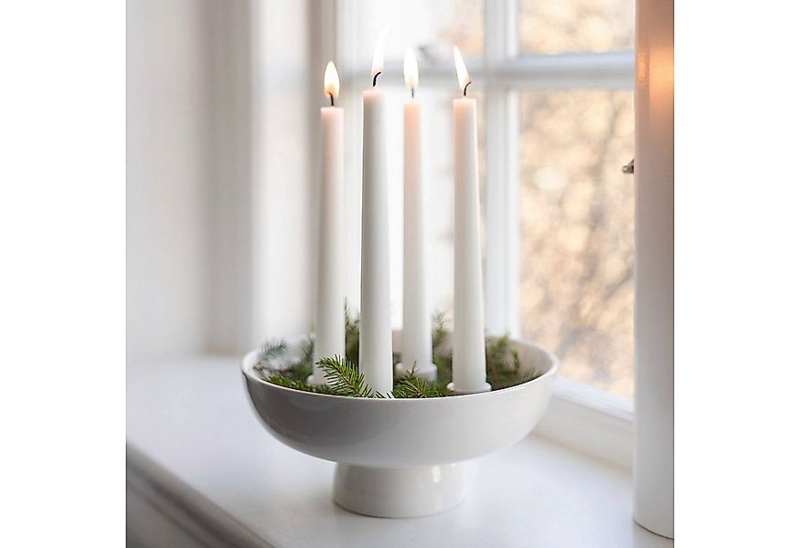Storefactory Kerzenhalter Granhammar für 4 Stabkerzen aus Keramik in weiß günstig online kaufen