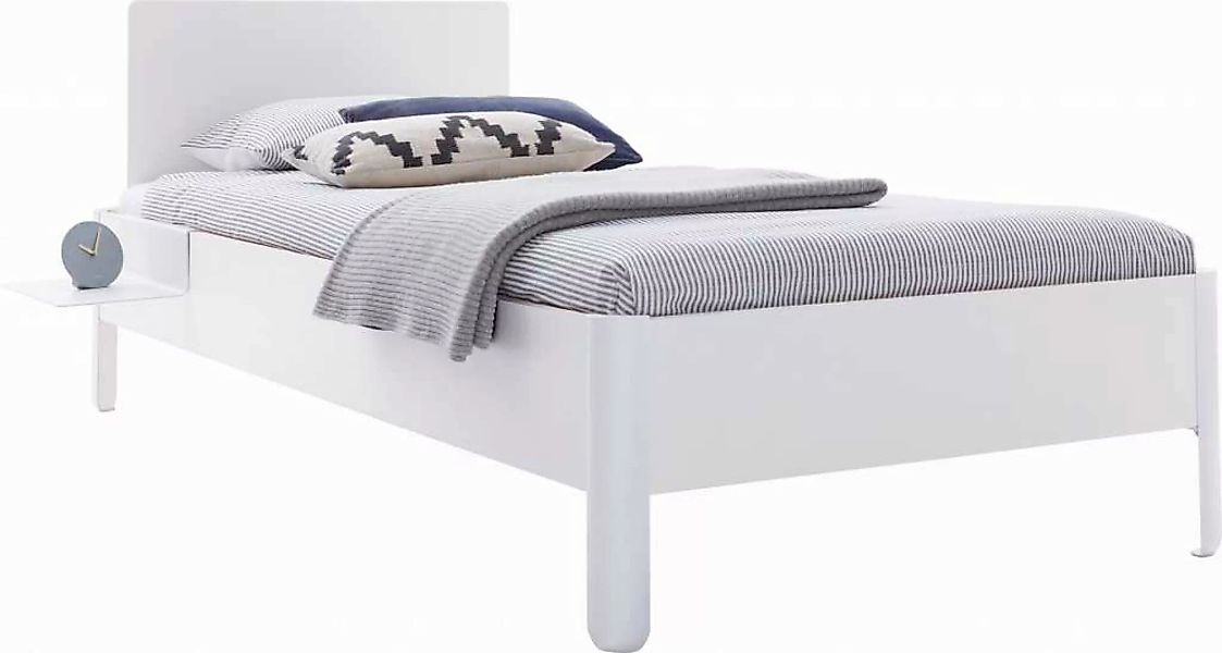 NAIT Einzelbett farbig lackiert 120 x 200cm Mit Kopfteil Winterweiß günstig online kaufen