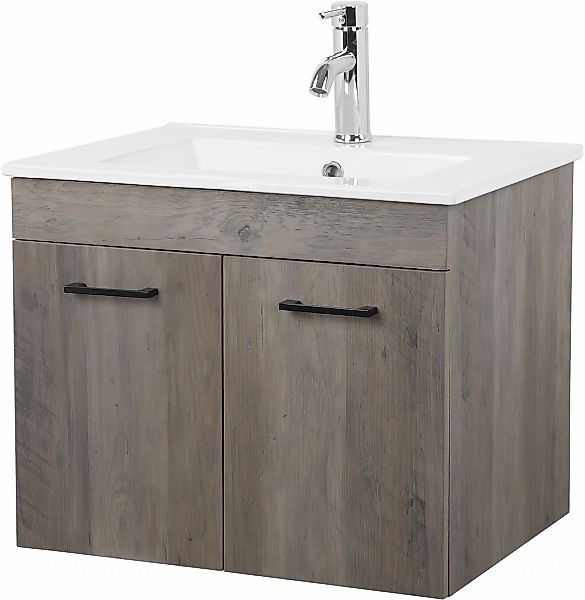welltime Waschtisch "Florenz, Breite 60cm, 2 Tür, 2 Fächer, MDF-Front", Was günstig online kaufen