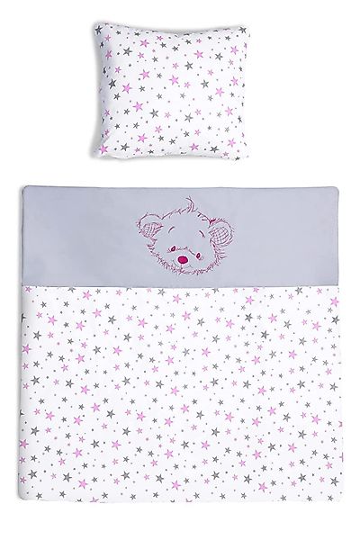 Amilian Babybettwäsche - Kinderwagenset mit Stickerei günstig online kaufen