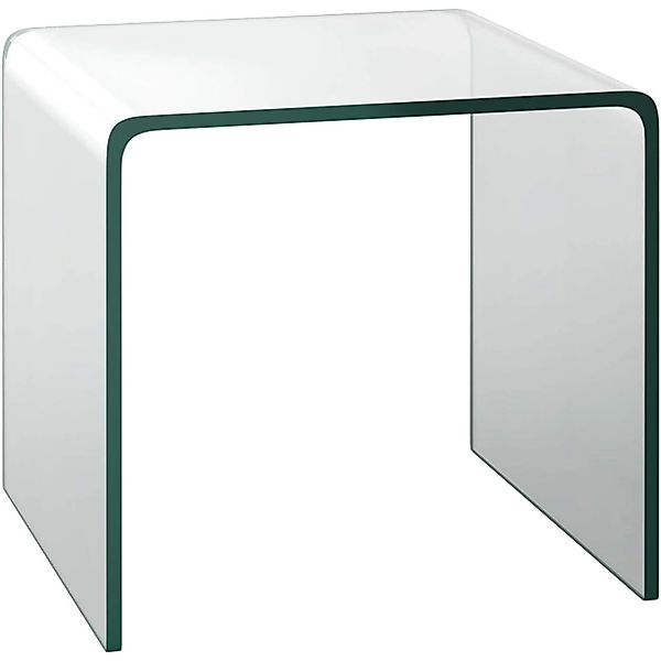COSTWAY Beistelltisch Glas Nachttisch U-förmig Büro 45 x 45 x 41cm günstig online kaufen