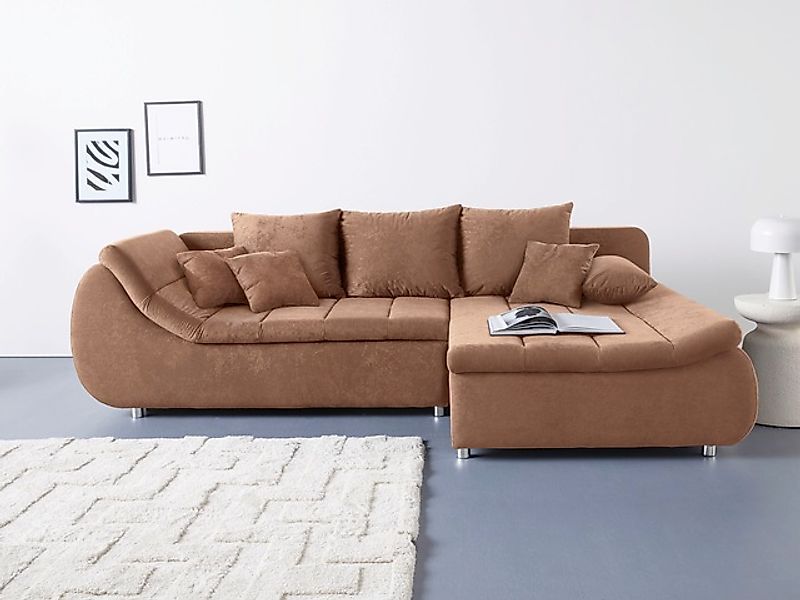 INOSIGN Ecksofa »Imola, elegant und modern, aktuelle Steppung im Sitz, bequ günstig online kaufen
