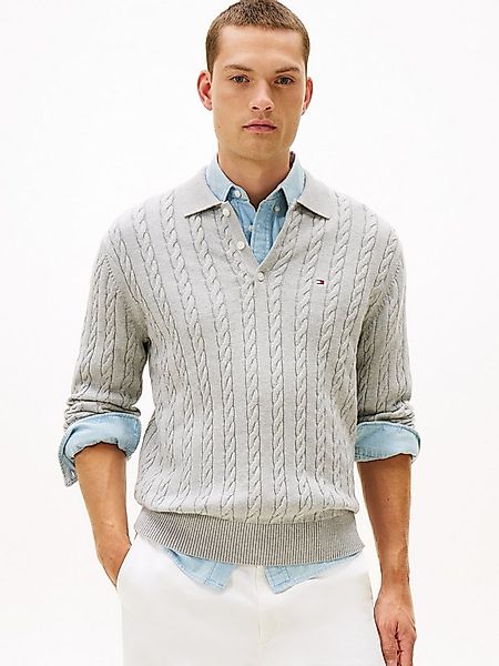 Tommy Hilfiger Polokragenpullover CLASSIC COTTON CABLE mit Zopfmuster, regu günstig online kaufen