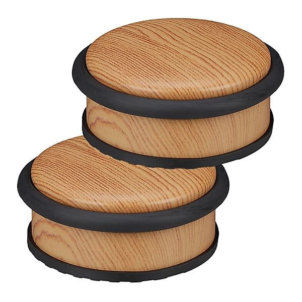 relaxdays Türstopper 2 x Türstopper Holzoptik günstig online kaufen