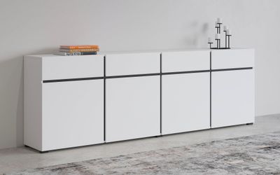 INOSIGN Sideboard "Cross,Breite 225 cm, moderne grifflose Kommode,4 Türen/4 günstig online kaufen