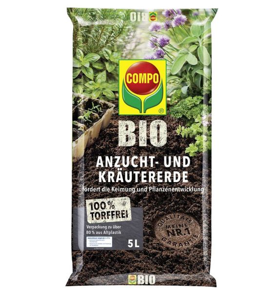 Compo Bio Anzucht- und Kräutererde Torffrei 5 l günstig online kaufen