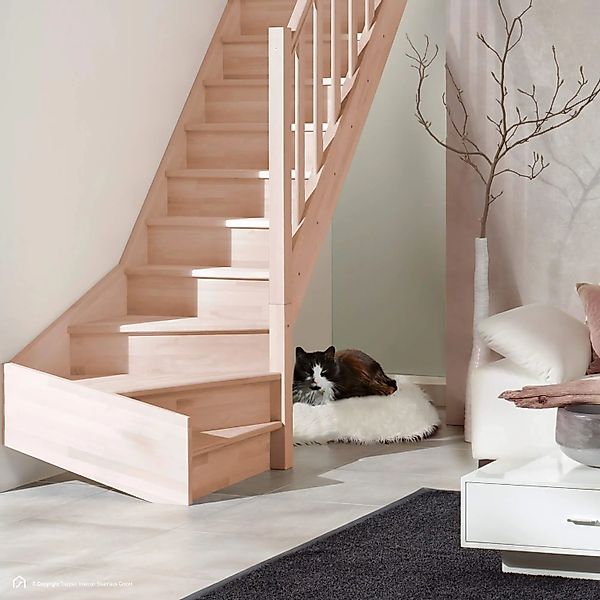 Treppen Intercon Holztreppe Casablanca Raumspartreppe Buche Naturbelassen R günstig online kaufen