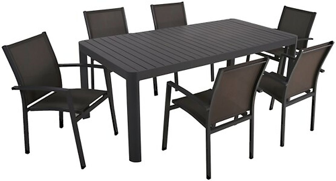 Garden Pleasure Garten-Essgruppe »AMIRA« 7 Stk. tlg. mit ausziehbarem Tisch günstig online kaufen