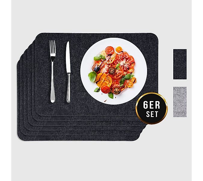 Montegoni Platzset Rutschfeste Tischset abwaschbar aus Filz 6er Set, (6 Tis günstig online kaufen