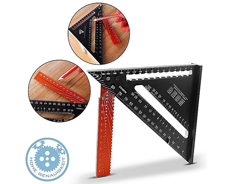 STAHLWERK Winkelmesser Winkeldreieck mit Anschlag Aluminium-Winkelmesser, L günstig online kaufen