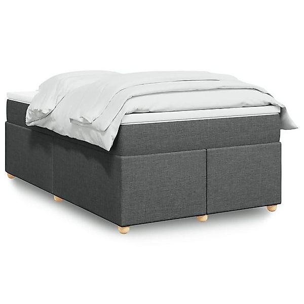 vidaXL Boxspringbett, Boxspringbett mit Matratze Dunkelgrau 120x190 cm Stof günstig online kaufen