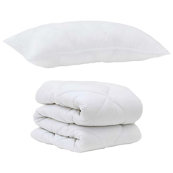 vidaXL Bettdecken Set mit Kissen 2-Tlg Weiß Mikrofaser 3376713 günstig online kaufen