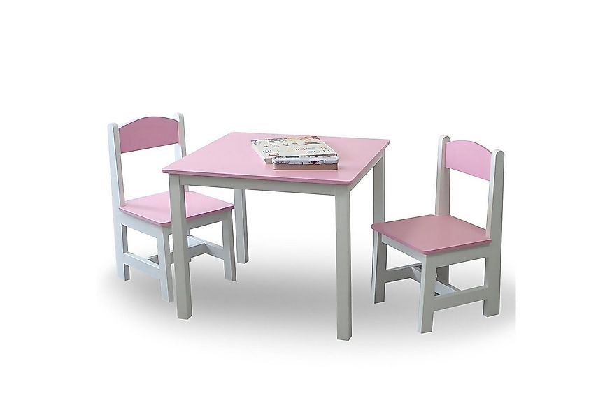 habeig Kindersitzgruppe Kindertisch & 2 Stühle Kindermöbelset Maltisch Hock günstig online kaufen