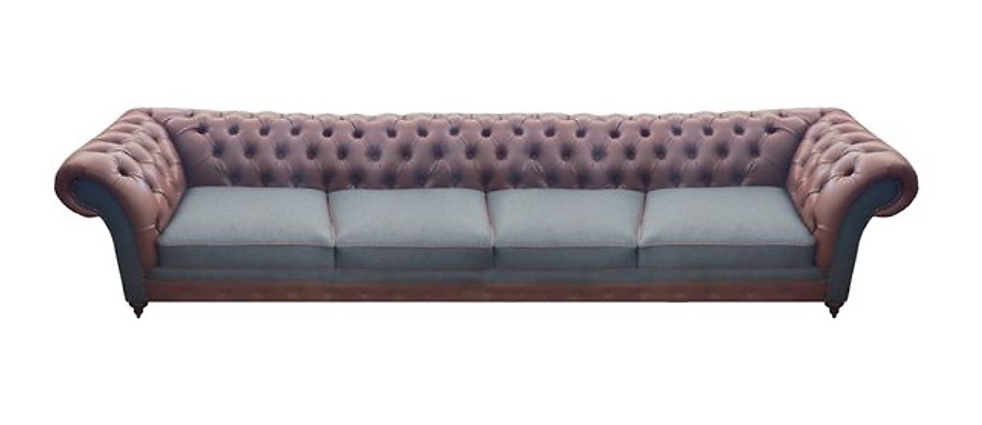 JVmoebel Chesterfield-Sofa Braun Sofa Couch Viersitzer Leder Einrichtung Si günstig online kaufen