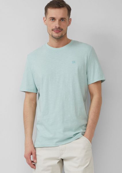 s.Oliver Kurzarmshirt T-Shirt T-Shirt mit Flammgarnstruktur günstig online kaufen