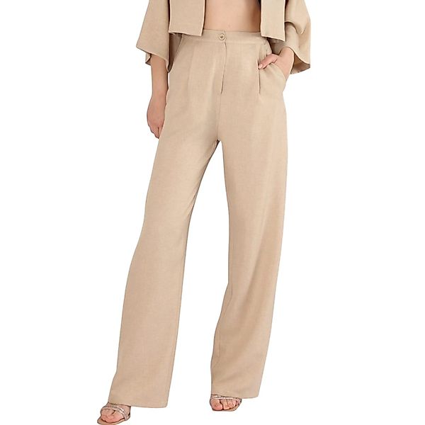 fashionshowcase Palazzohose Damen Stoffhose in Leinenoptik – elegant Weites günstig online kaufen