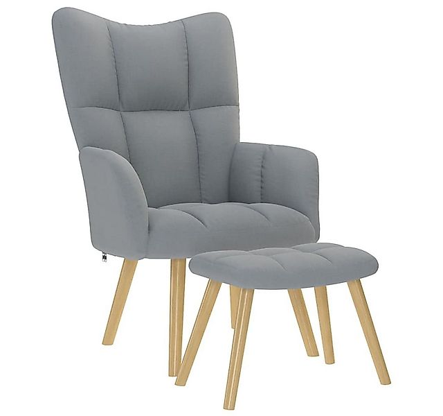 vidaXL Sessel Relaxsessel mit Hocker Hellgrau Stoff (1-St) günstig online kaufen