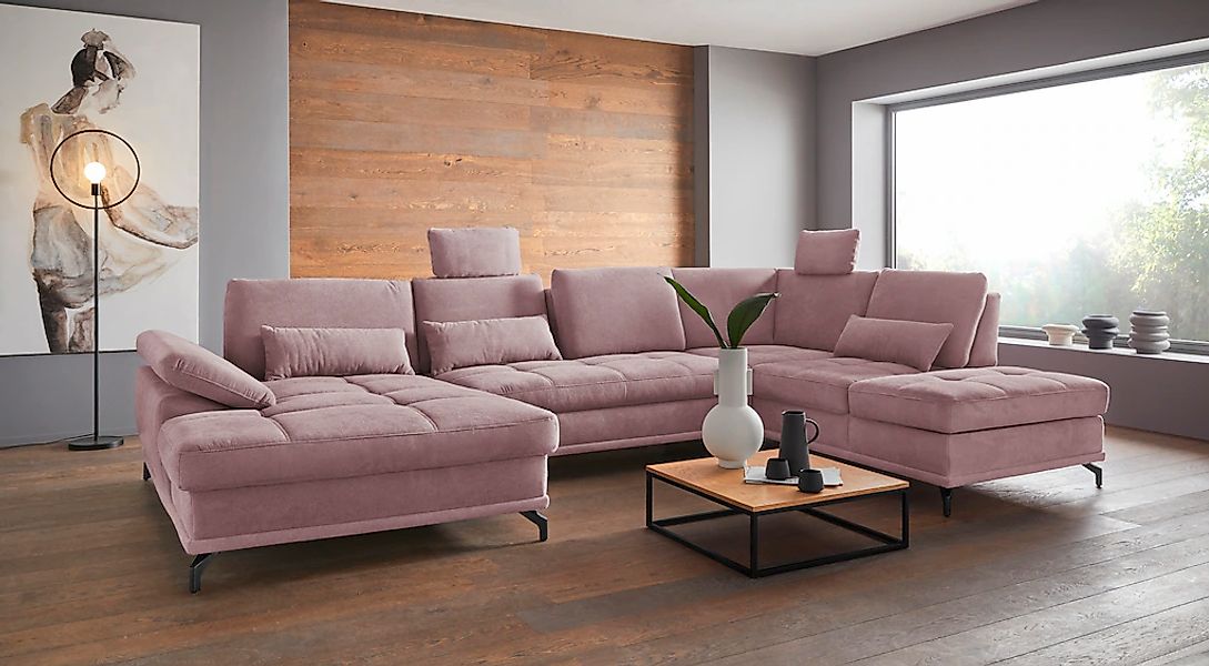 OTTO home Wohnlandschaft "Costello U-Form, B: 363 cm mit Sitztiefen-, Armte günstig online kaufen