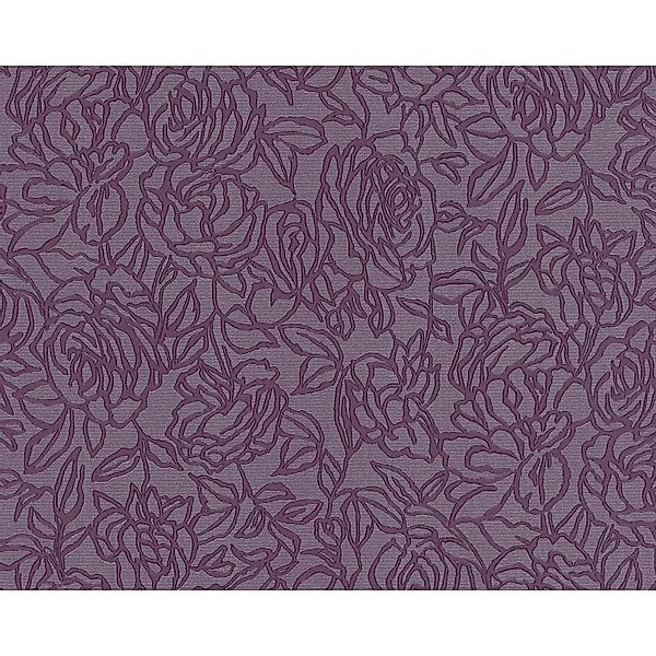 EDEM 9040-29 Blumen Tapete Floral glänzend Violett Rot-Lila 1,06 m x 10,05 günstig online kaufen