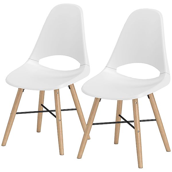 HOMCOM Set von 2 Esszimmerstühlen, Moderne Küchenstühle mit Ausschnitt-Desi günstig online kaufen