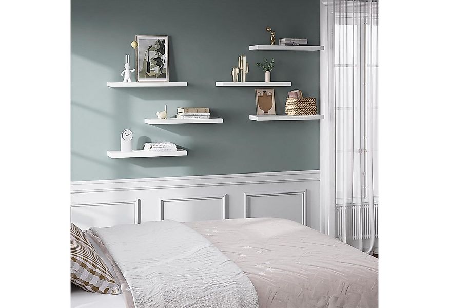 Woltu Wandregal, 6-tlg., Schweberegal Regal Wanddeko aus MDF günstig online kaufen