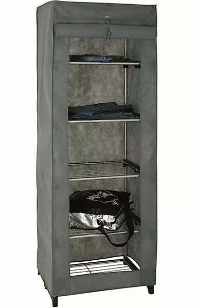 HAKU Kleiderschrank HAKU Möbel Stoffschrank - alu-grau-schwarz - H. 173cm x günstig online kaufen