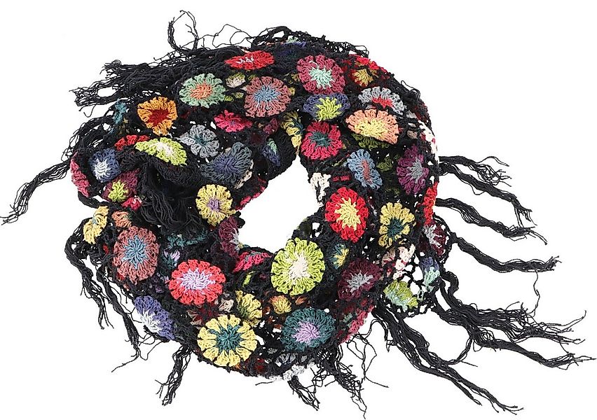 Guru-Shop Halstuch Häkelstola, Hippie Blümchen Häkelschal,.. günstig online kaufen