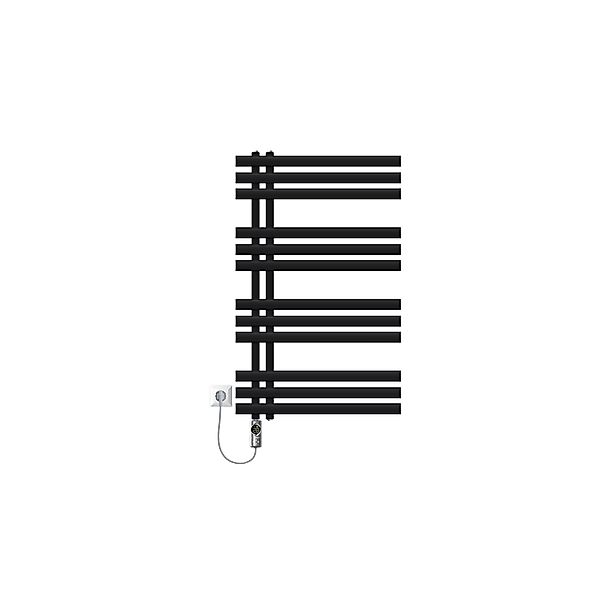 LuxeBath Badheizkörper Iron EM 600 x 1000 mm Schwarz Matt Heizstab 300W Dig günstig online kaufen