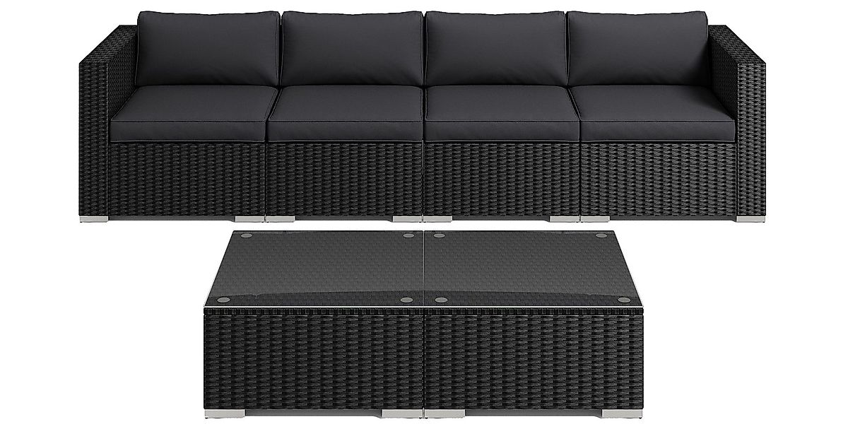 MeXo Gartenlounge-Set Balkonmöbel Rattan Modulsofa mit günstig online kaufen