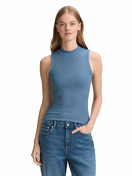 TOM TAILOR Denim T-Shirt, mit Rippstruktur günstig online kaufen