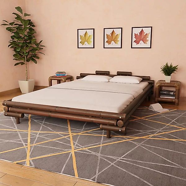 Bettgestell Dunkelbraun Bambus 160×200 Cm günstig online kaufen