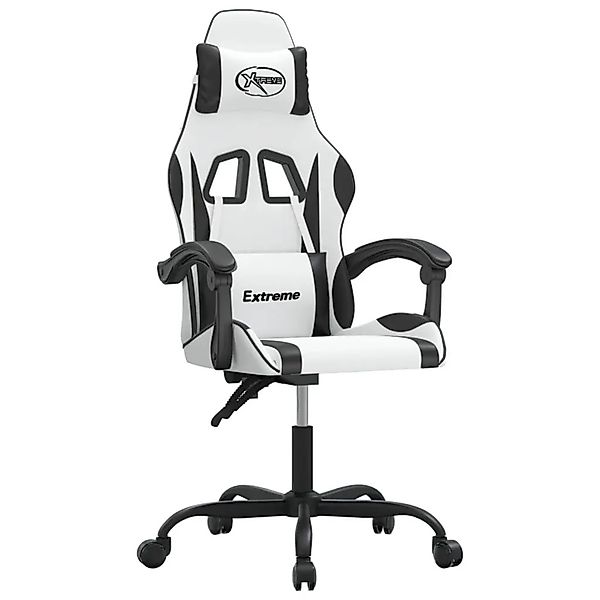 vidaXL Gaming-Stuhl Drehbar Weiß und Schwarz Kunstleder 349577 günstig online kaufen
