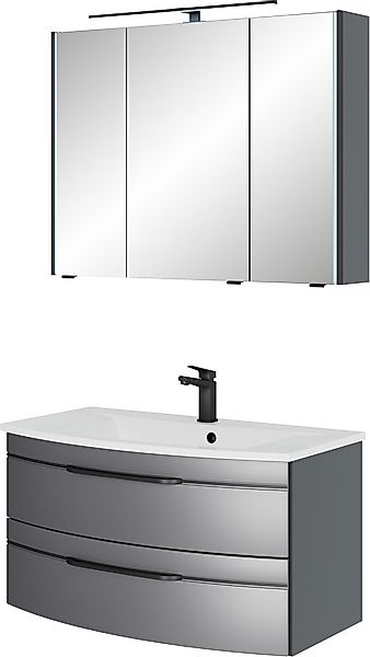 Saphir Badmöbel-Set »Serie 7045 2-teilig Mineralmarmor-Waschtisch mit LED-S günstig online kaufen