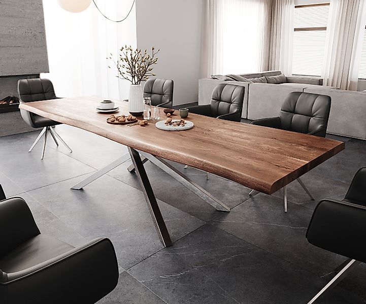 DELIFE Esstisch Edge, Akazie Braun 300x100 günstig online kaufen