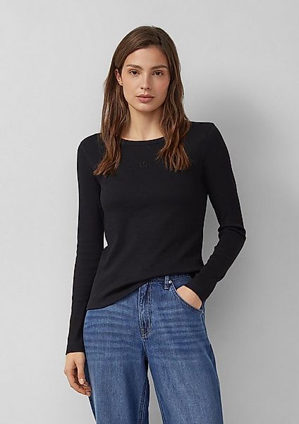 s.Oliver Langarmshirt T-Shirt Geripptes Langarmshirt im Slim Fit mit Sticke günstig online kaufen