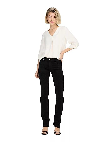 Only Damen Jeans ONLALICIA DOT297 - Straight Fit - Schwarz - Washed Black günstig online kaufen