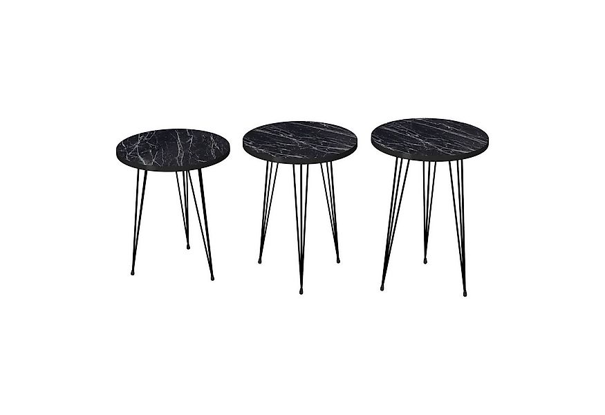 en.casa Satztisch, »Ry« Satztisch in 3er Set Marmor, schwarz günstig online kaufen