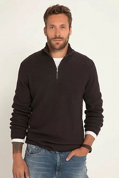 JP1880 Rundhalspullover Stricktroyer FLEXNAMIC® Wollmix Stehkragen Zipper günstig online kaufen