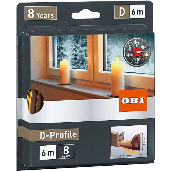 OBI Türdichtung / Fensterdichtung aus Gummi D-Profile Braun günstig online kaufen