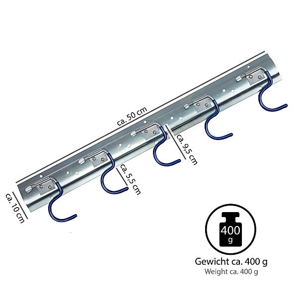 ONVAYA Gartengerätehalter Geräteleiste 50 cm Stahl, günstig online kaufen