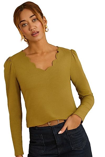 Love & Roses Langarmbluse Love & Roses Jersey-Shirt mit Bogenkanten, Regula günstig online kaufen