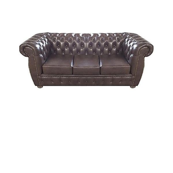 JVmoebel Chesterfield-Sofa Braun Sofa Dreisitze Couch Leder Sessel Neu Möbe günstig online kaufen