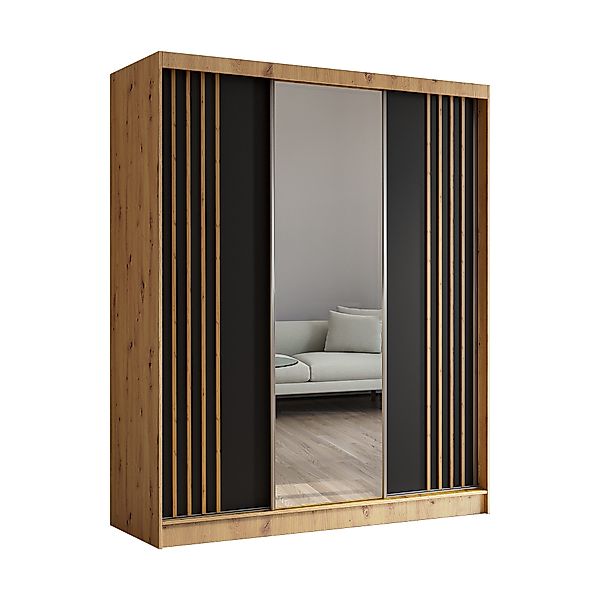 ALTDECOR Schiebetürenschrank NALLA (Kleiderschrank Garderobenschrank mit vi günstig online kaufen