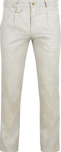 Suitable Chino Pico Pleat Cotton Linen Glencheck Hellgrau - Größe 52 günstig online kaufen