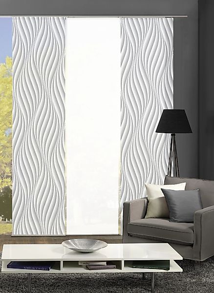 HOME WOHNIDEEN Schiebegardine "WAVES" Klettband 3 Stk. tlg. HxB: 245x60, in günstig online kaufen
