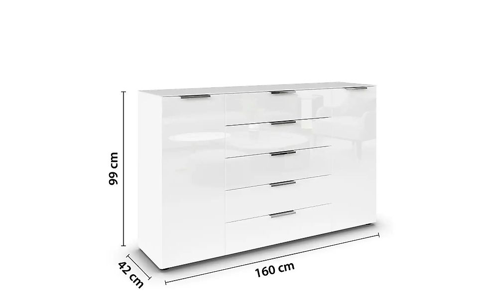 Sideboard  Flipp ¦ weiß ¦ Maße (cm): B: 160 H: 99 Kommoden & Sideboards > S günstig online kaufen
